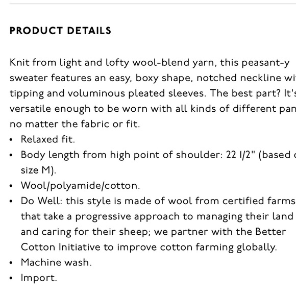 Madewell Pullover Sweater with Striped V Neck size Large - Picture 5 of 5